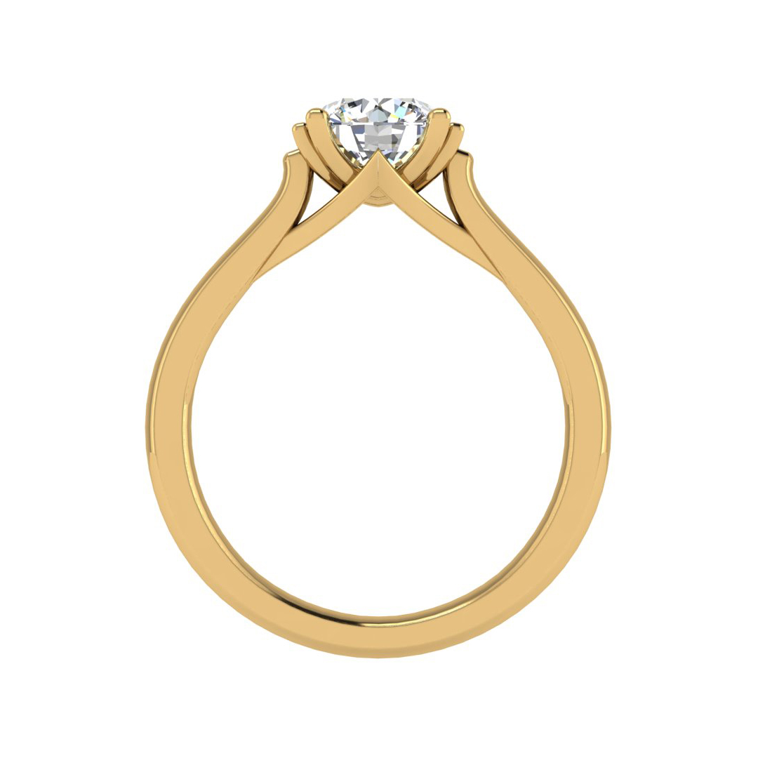 Daisy Solitaire engagement ring with a flower bed